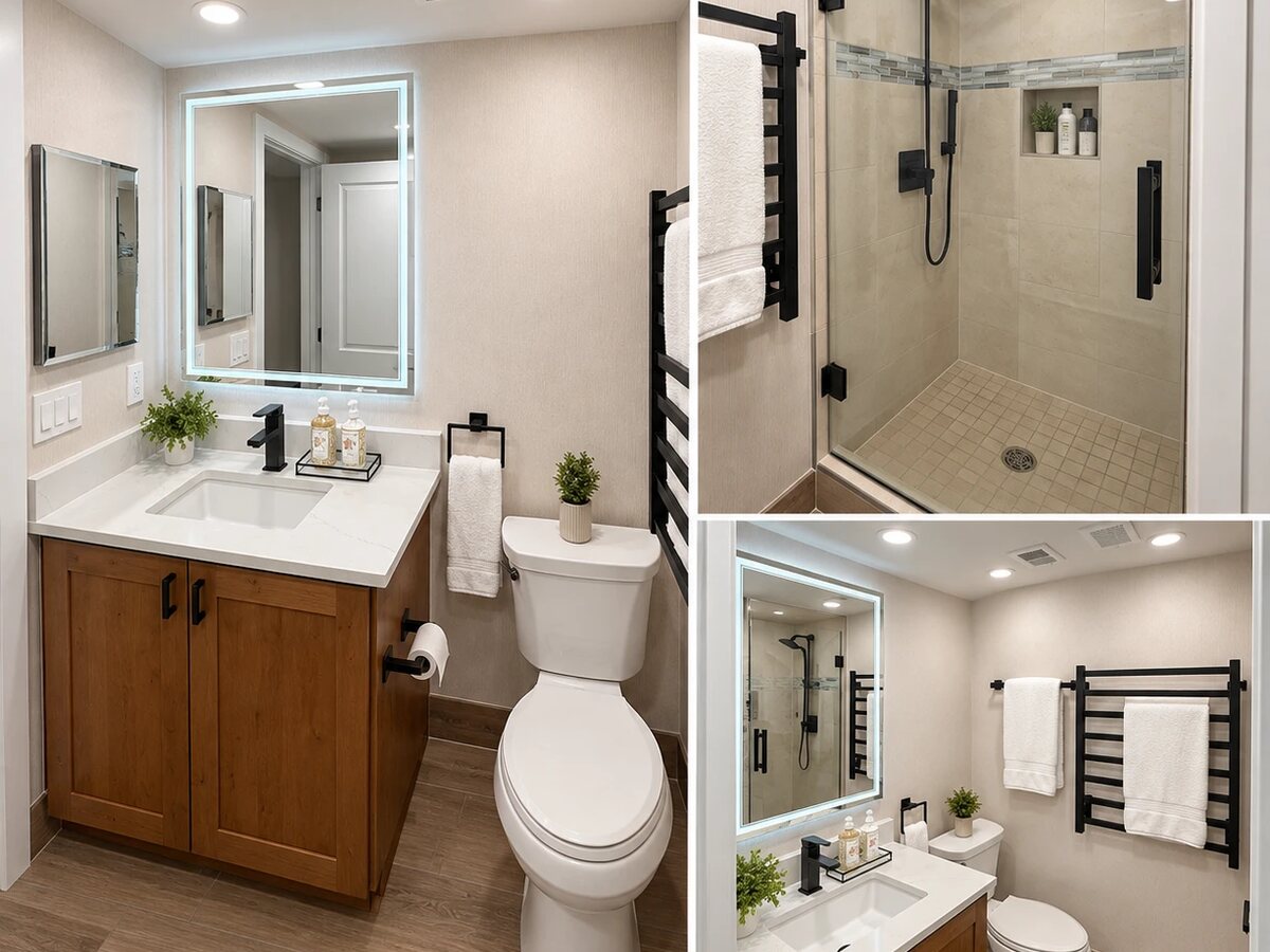 Bathroom renovated by Visit Vail in a managed Vail vacation rental